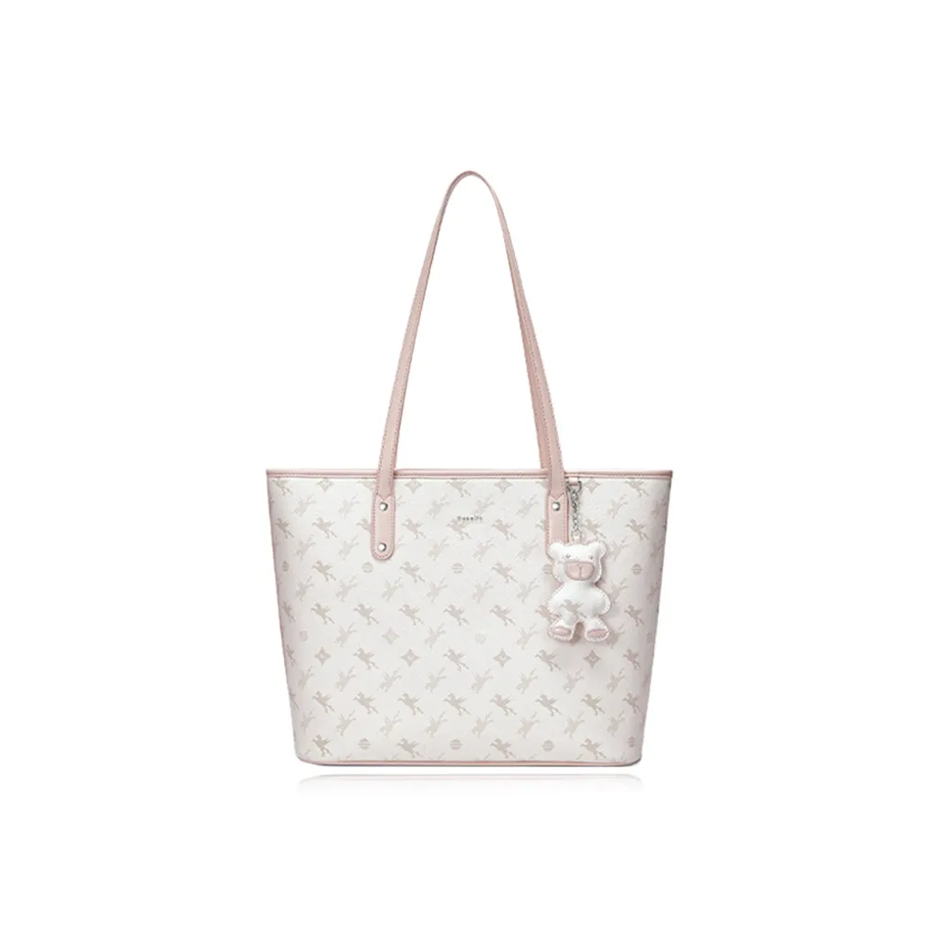 NUCELLE PVC One Shoulder Bag Tote, Handbag Medium Size Women's Peach Pink