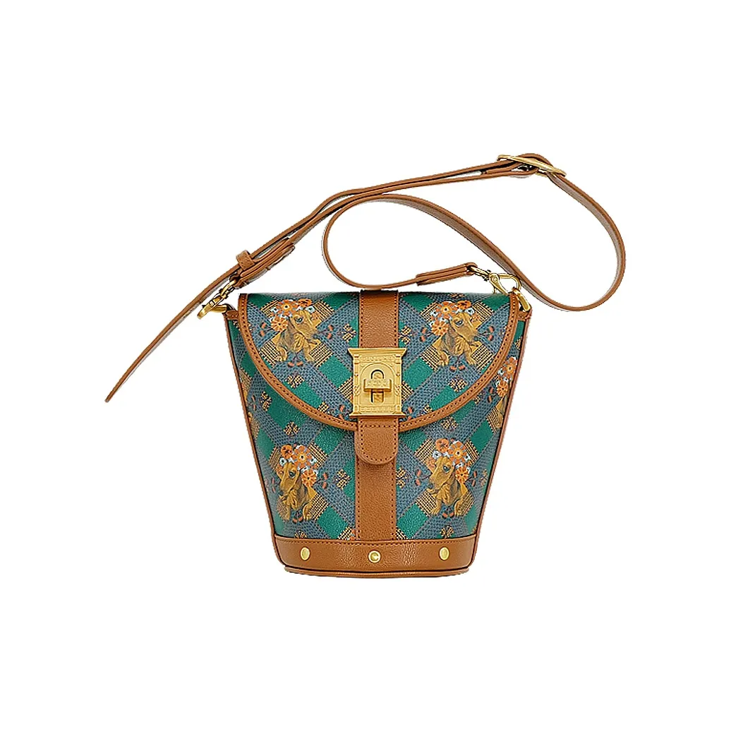 Great Dog and Black Horse Сумка-ведро из синтетической кожи сумка через плечо стандартная женская тыквенный коричневый