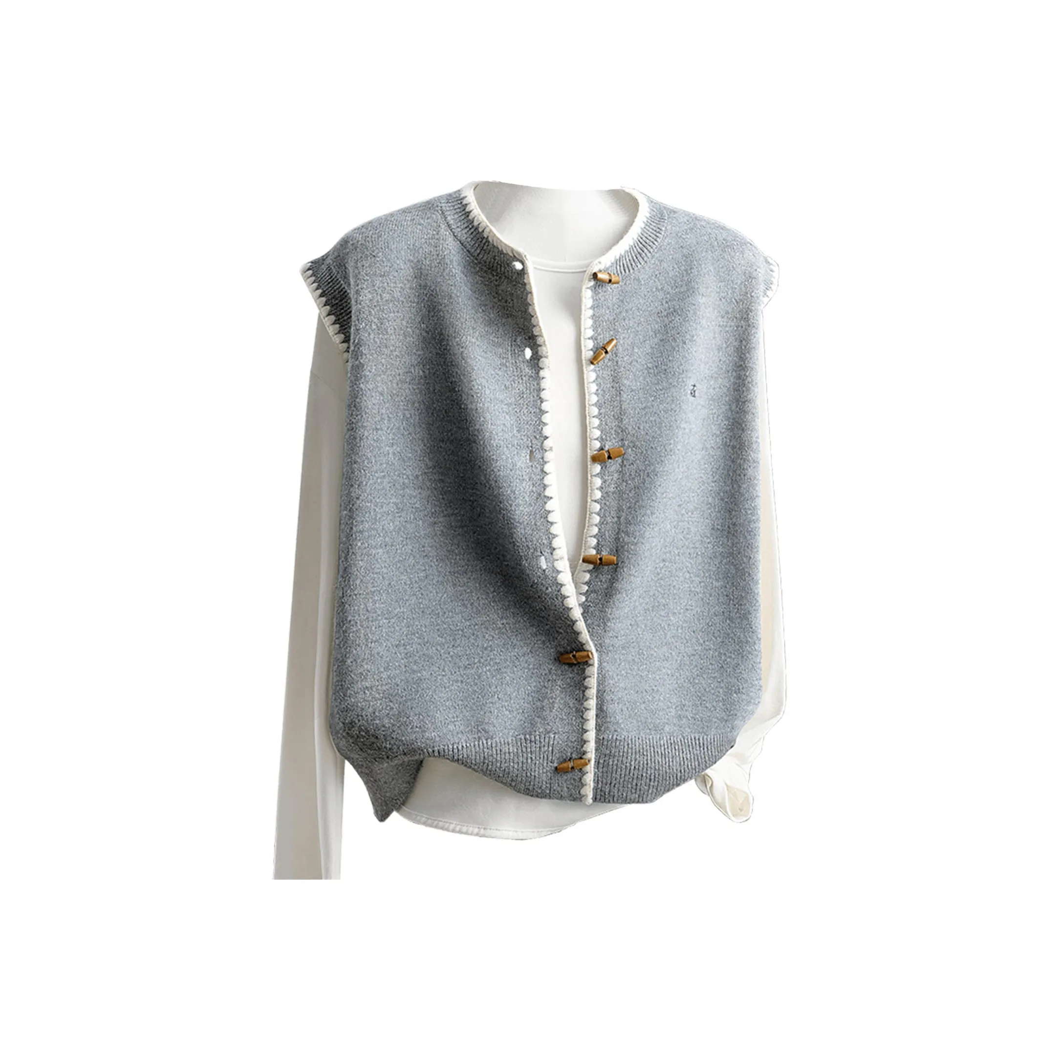 SIBAISHE Светло-серый Женский жилет