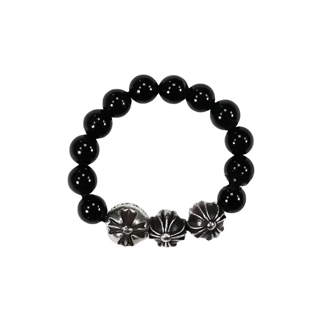 Chrome Hearts Silver Rings Unisex Black