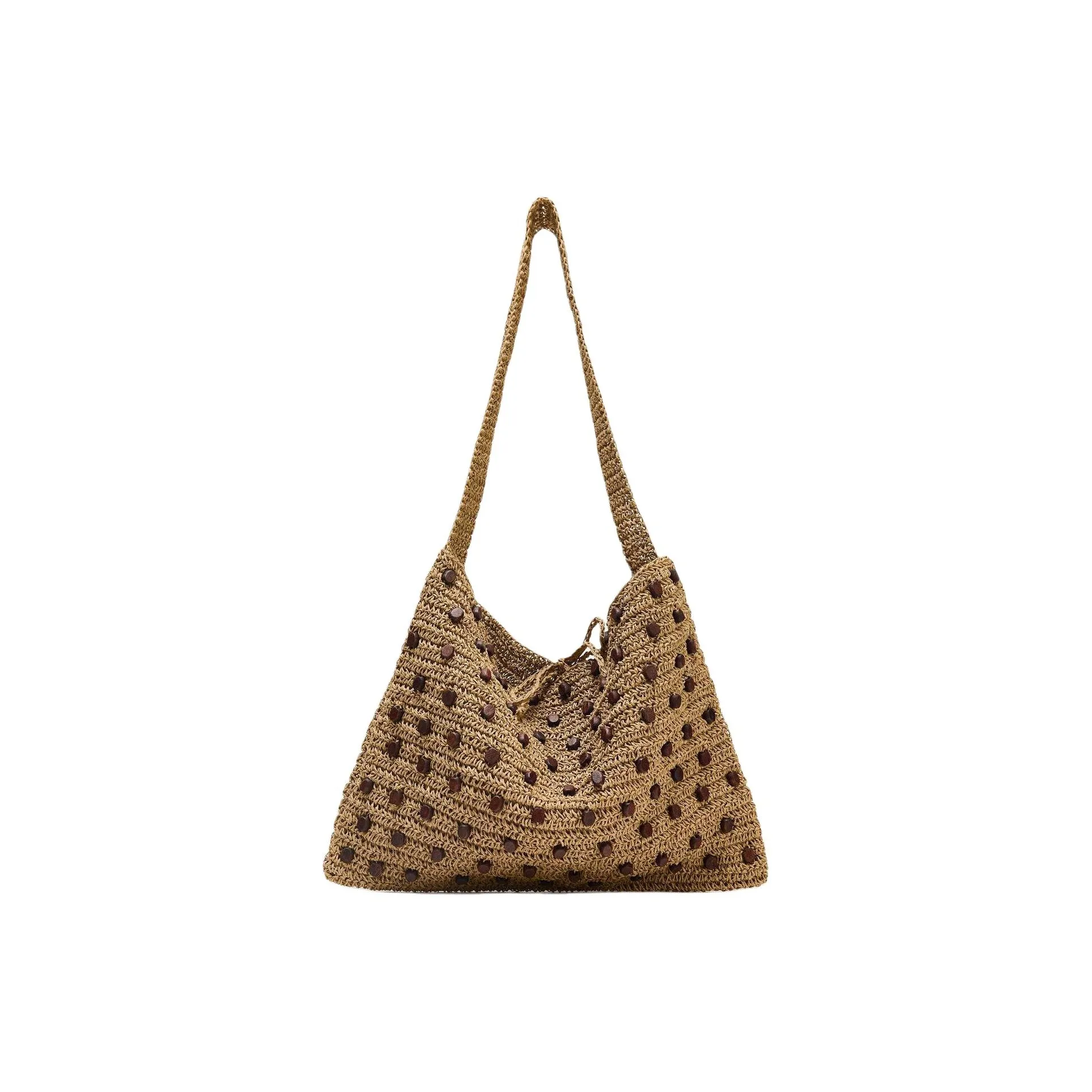 ZARA Целлюлозный материал Тоут Сумка Сумка для покупок Сумка на плечо Женская Светлый Бежевый