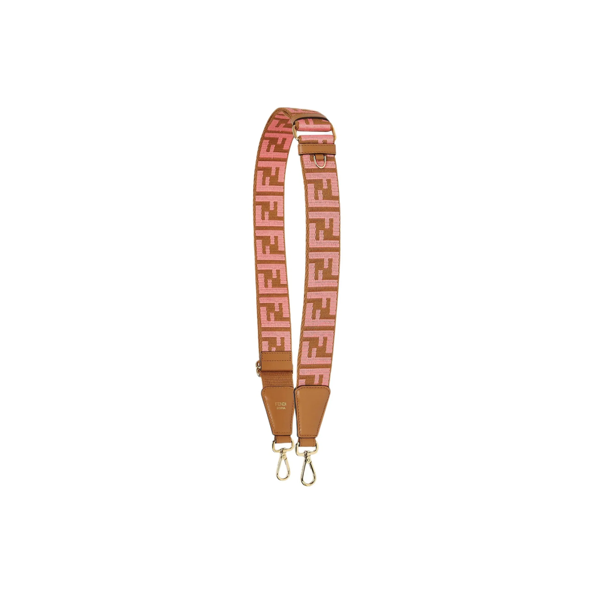 FENDI Leather Bag Strap Women's Pink/Brown