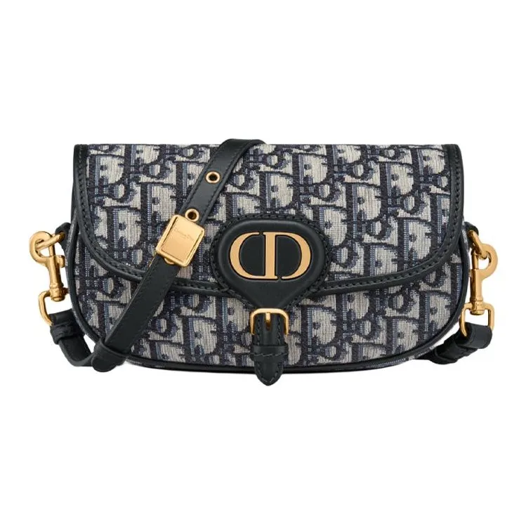 DIOR Bobby Fabric Shoulder Bag, Crossbody Bag Women's Blue