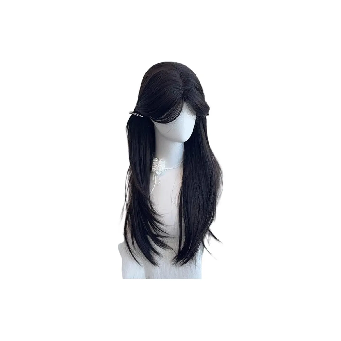Перука Sweet Pillow House Женская Ambient Уровень Level Боковая Разделка Черные Длинные Прямые Волосы Перука для Полной Головы