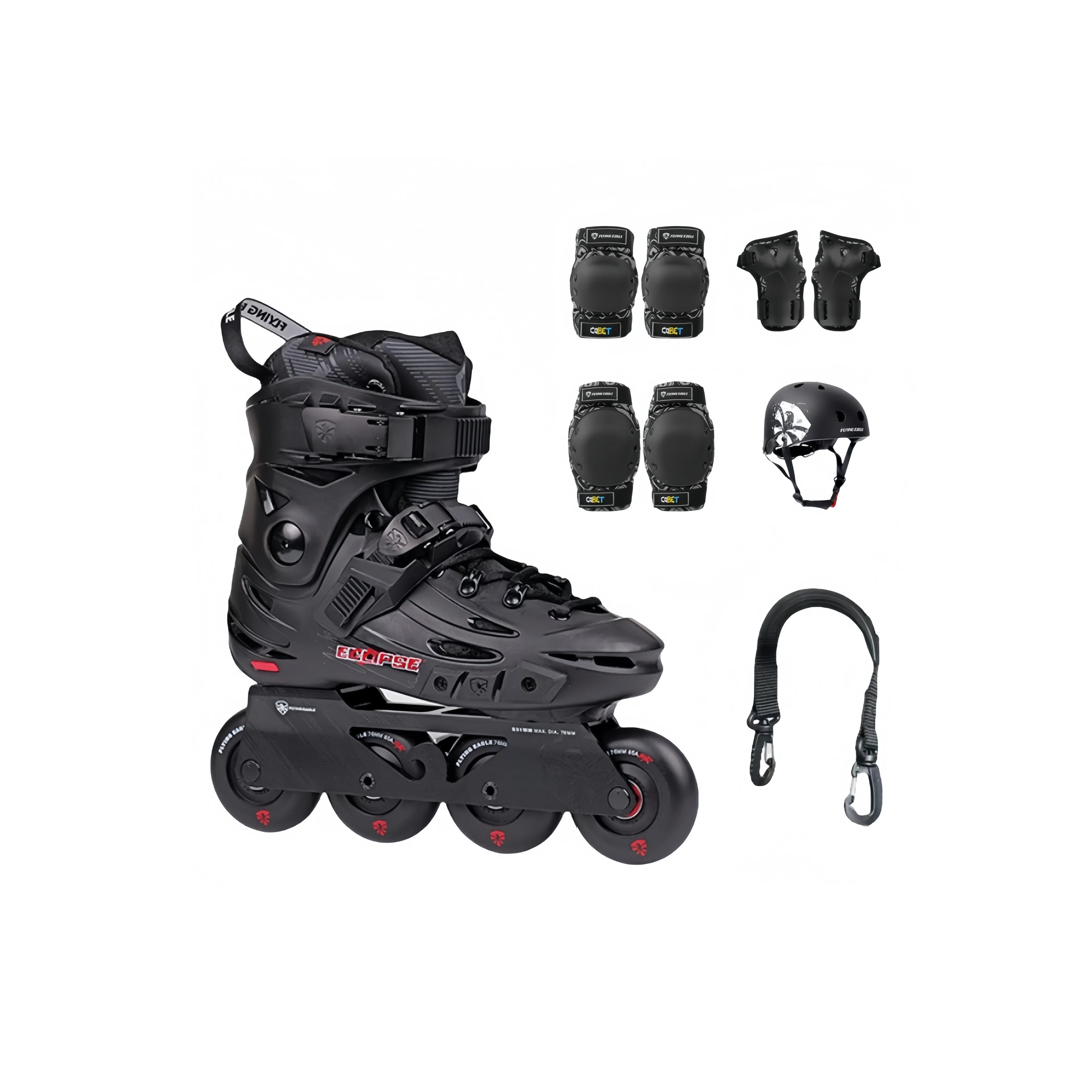 FLYING EAGLE Inline Skates PP+PU Casual Street Shooting Beginner Unisex 36 46 F5S Black Red