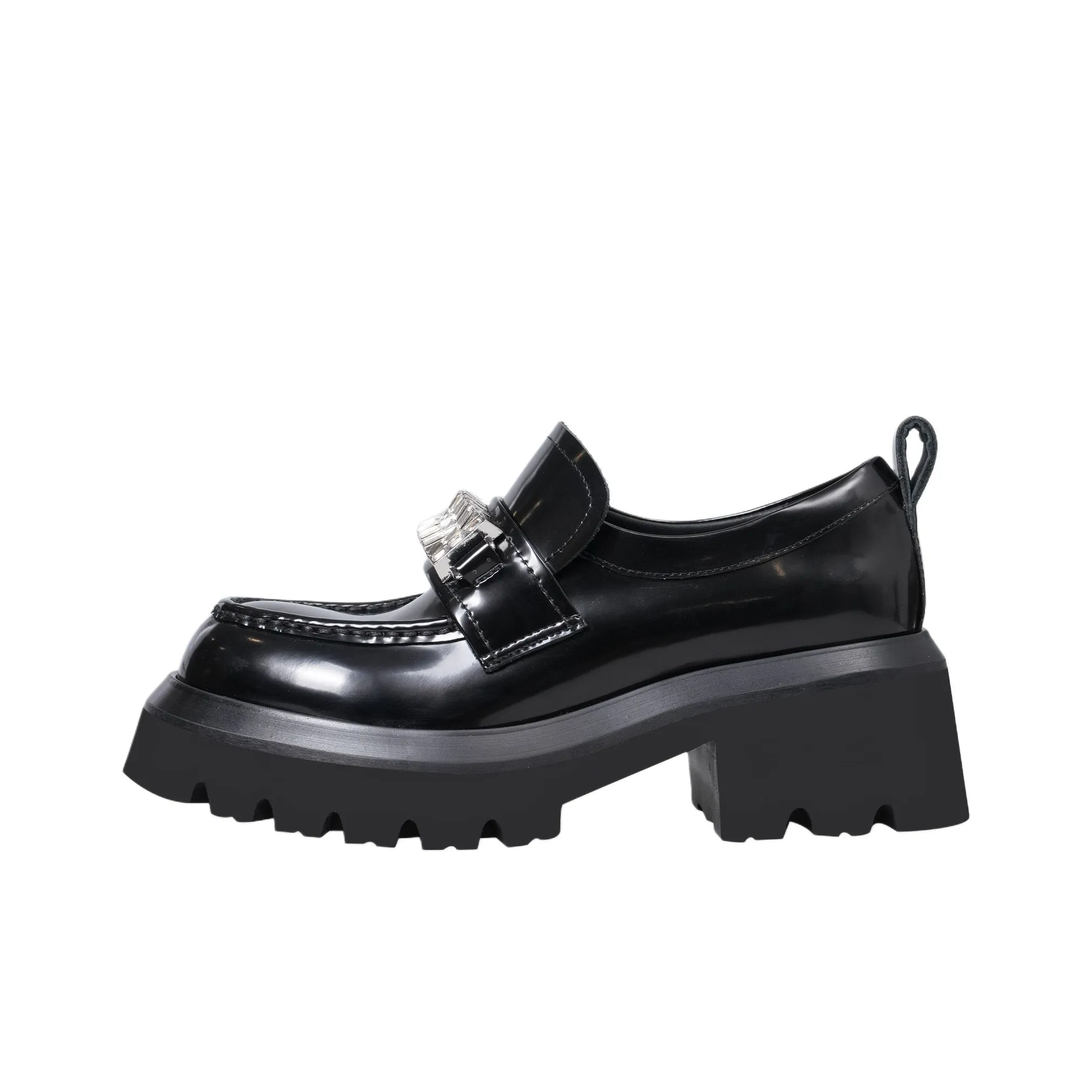 REDSWAN Преппи стиль Повседневная одежда Повседневный Кампус Свидание Комплект Лоферы 5,5 см Женский Черный