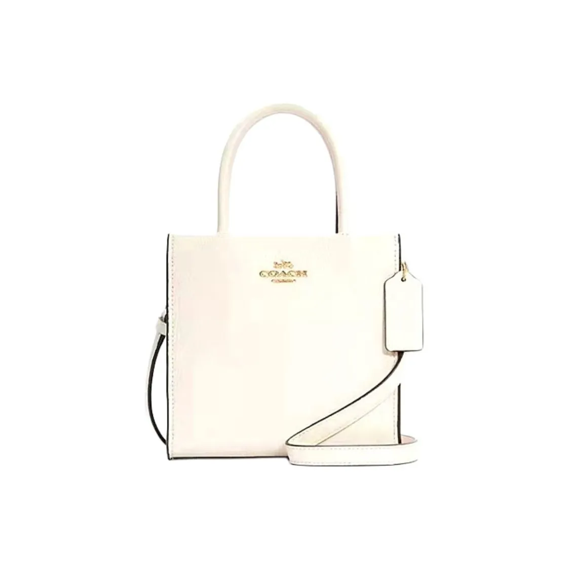 COACH Cally Pebbled Leather Sheet Music Bag Tote Bag Shopping Bag Handbag Shoulder Bag Crossbody Bag Mini Women's White