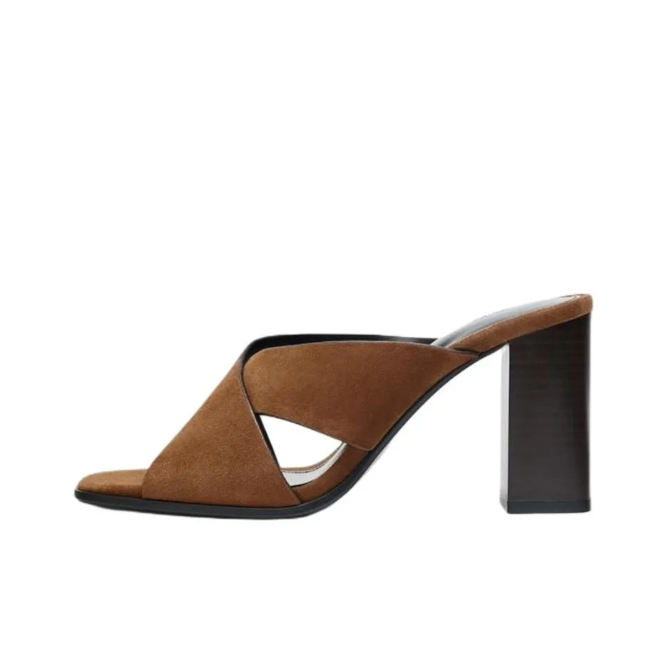 ZARA Слипоны Женские Коричневый