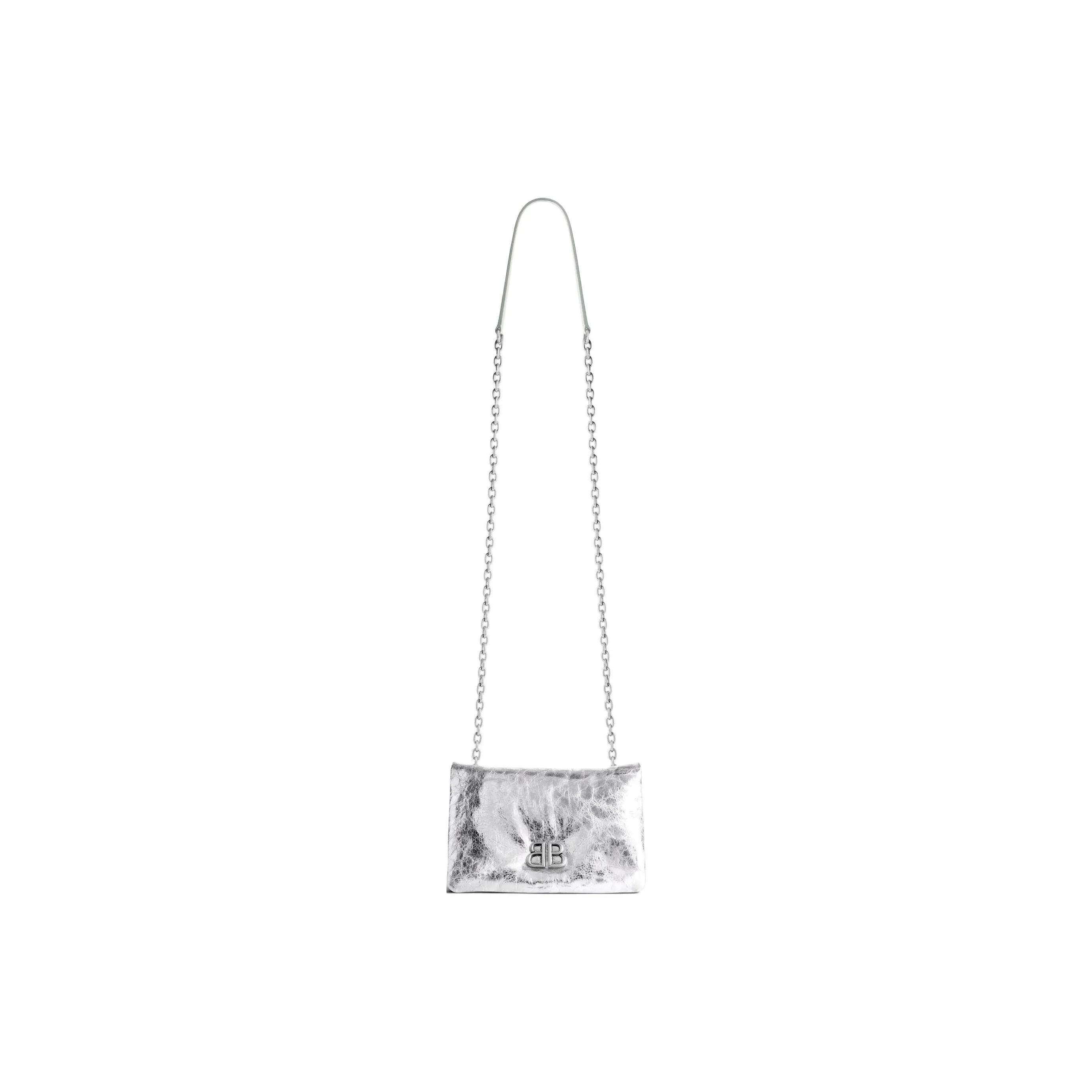 Balenciaga Monaco Metallized Nano Shoulder Bag