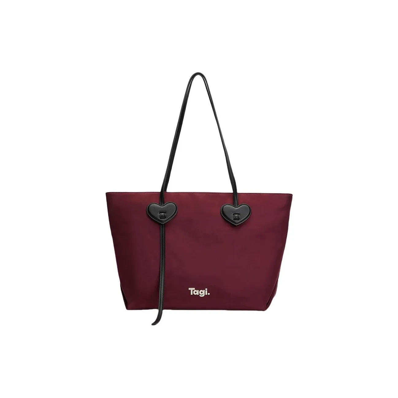 Tagi. Pu Tote Bag, Shopping Bag, Shoulder Bag Regular Women's Burgundy Red