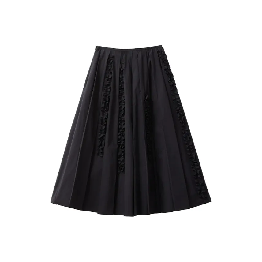 MTHE Черные Женские Повседневные Длинные Юбки