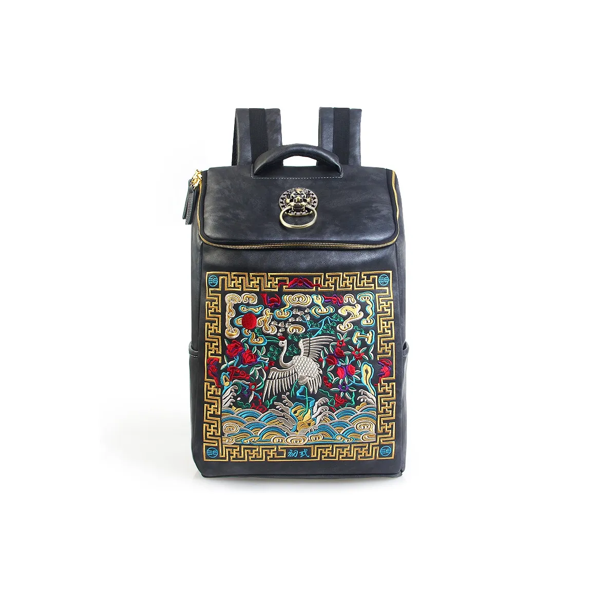 Рюкзак из ПУ (полиуретана) с водоотталкивающей обработкой сумка для ноутбука большой мужской черный