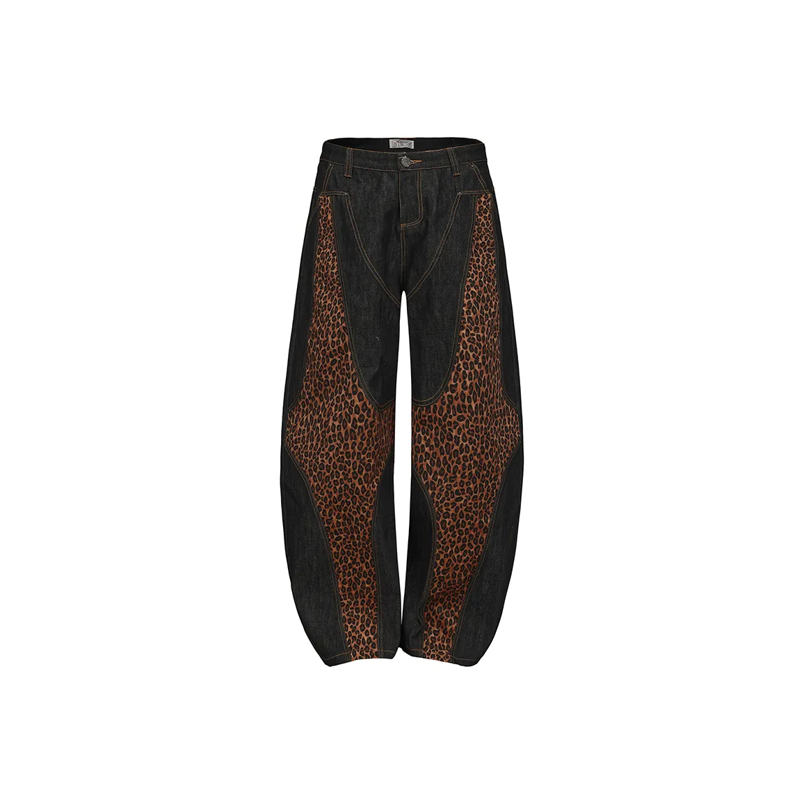 DND4DES Леопардовый принт Натуральная Воловья кожа Унисекс Джинсы