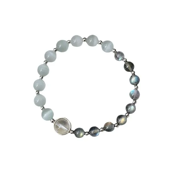 CHRROTA Естественный Стекло Кошачий глаз Браслеты Унисекс