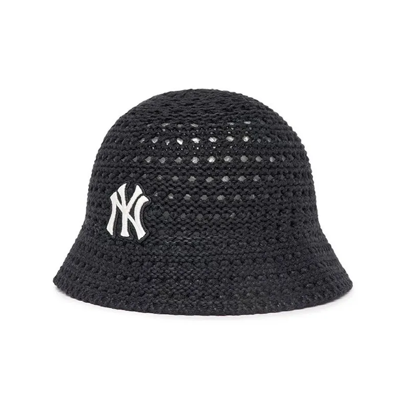 Mlb Base Logo Cotton Bucket Hats Женские Черный