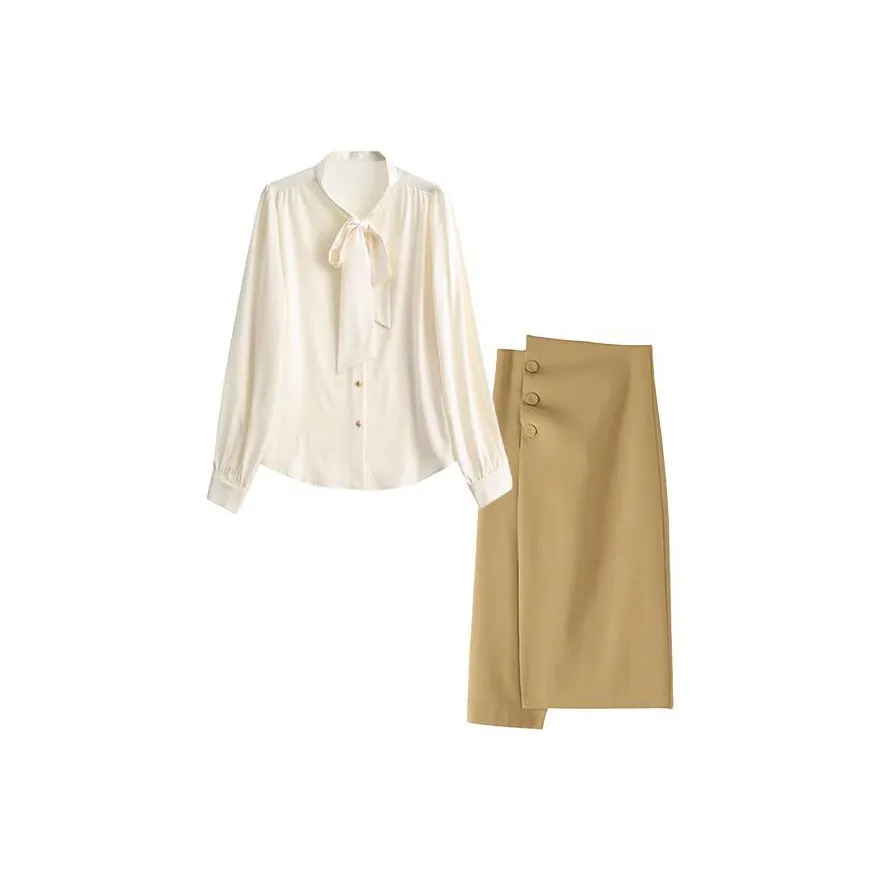 MARIE·COCO Абрикос Рубашка + Юбка Женские Комплекты с юбкой