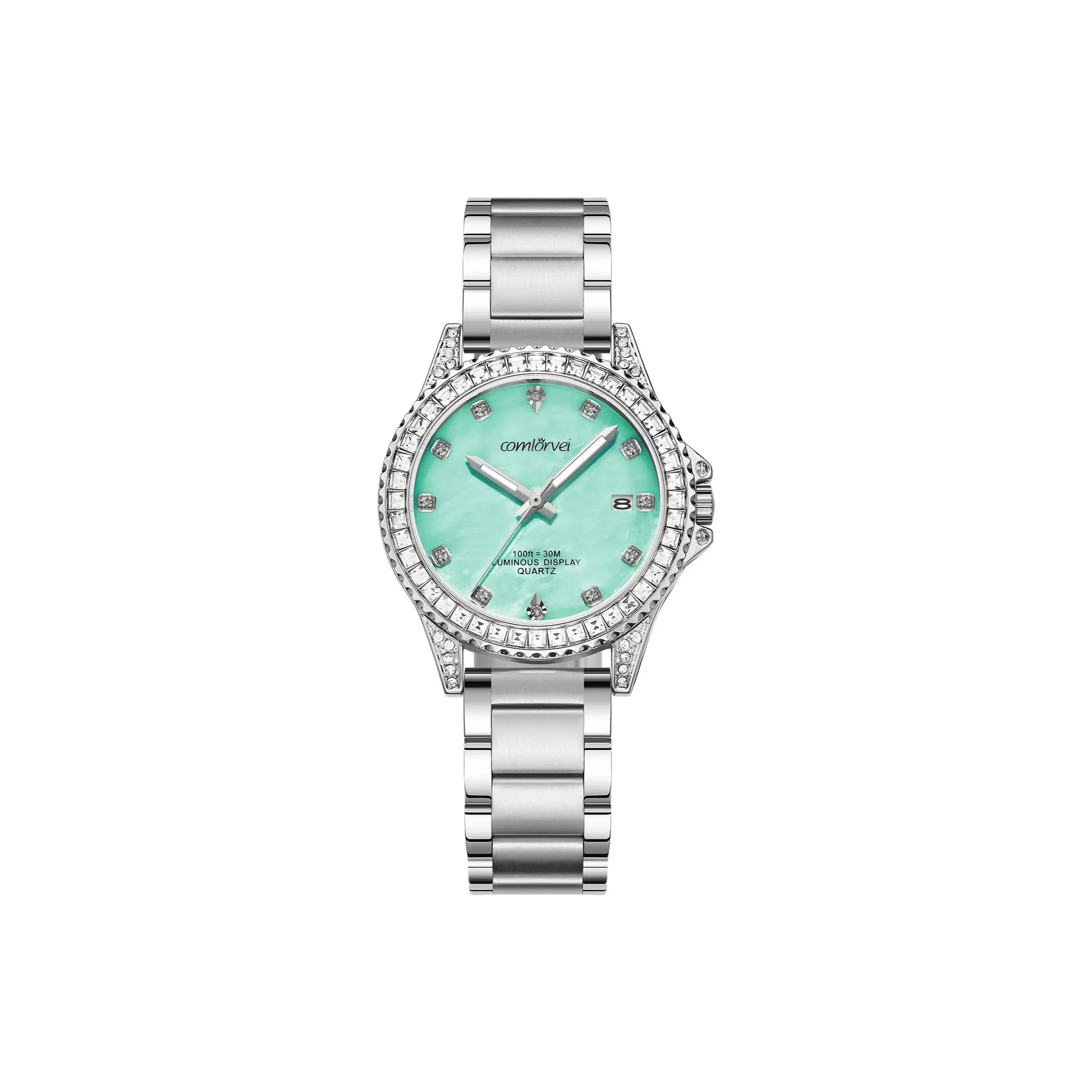 COMLORVEI Кварцевый механизм Женские часы 35,5 мм Мать жемчуга Цвет