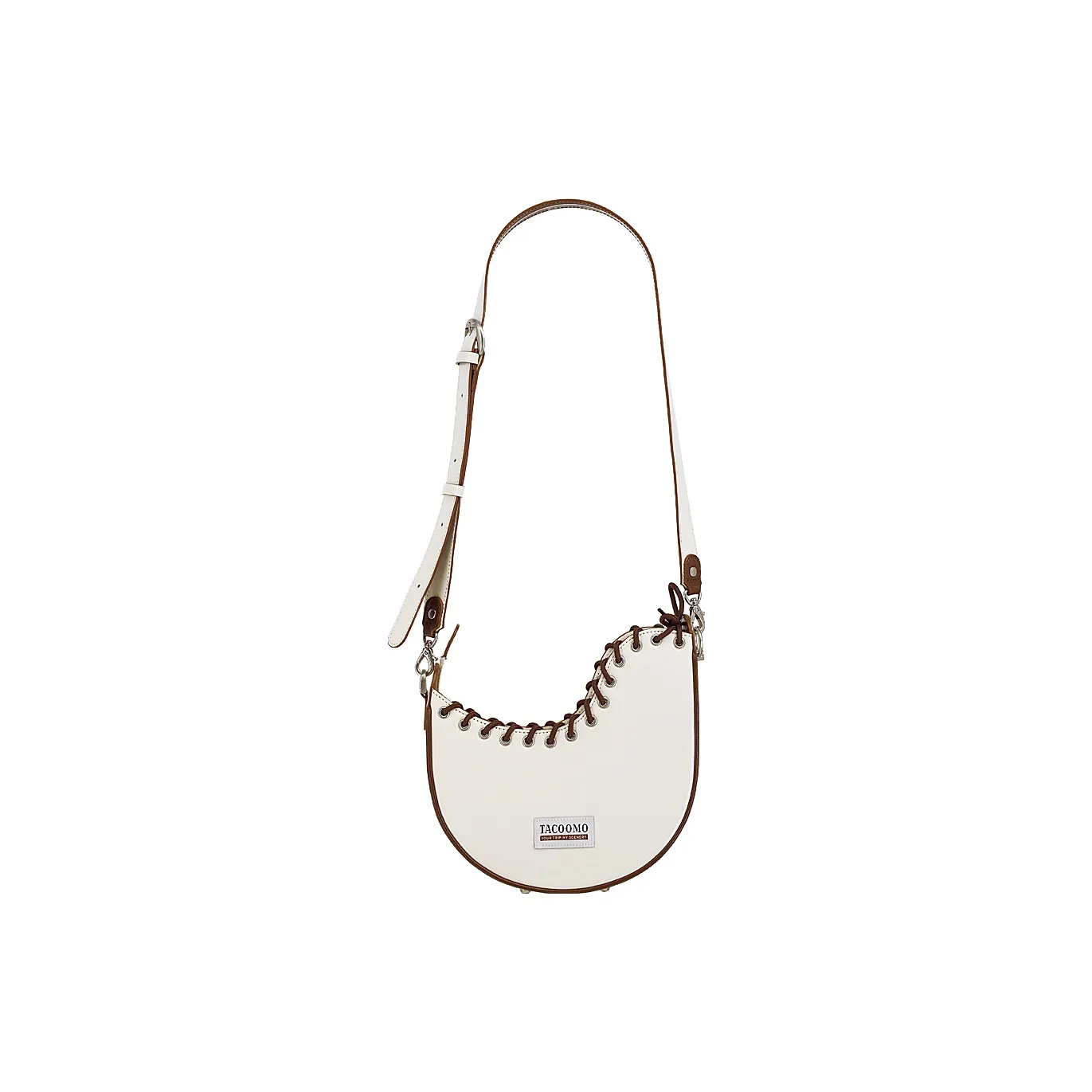 Great Dog and Black Horse Сумка через плечо из коровьей кожи Маленькая Женская Белая Коричневая