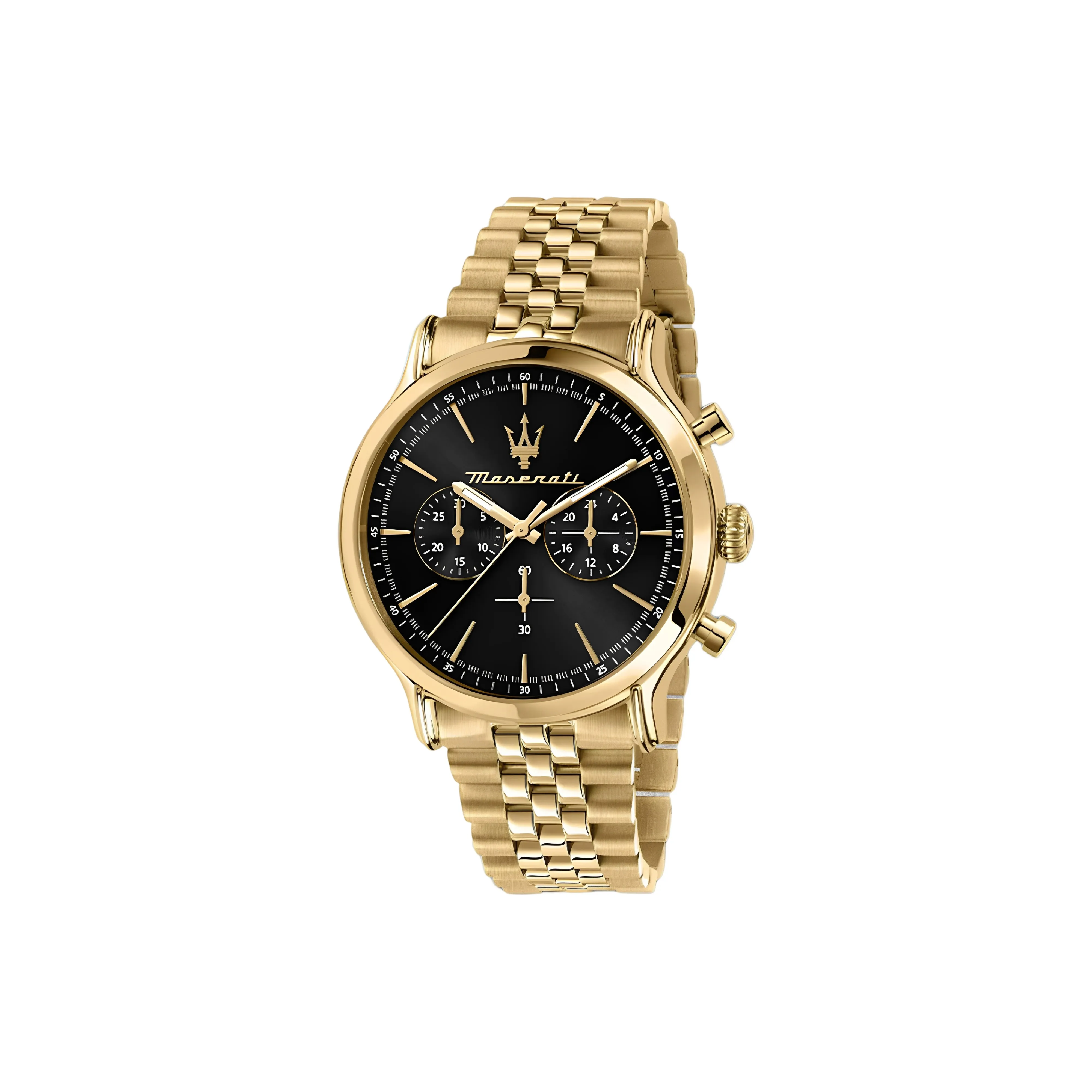 Maserati Vintage Collection Кварцевые часы Металлический ремешок 42 мм Черный циферблат Унисекс