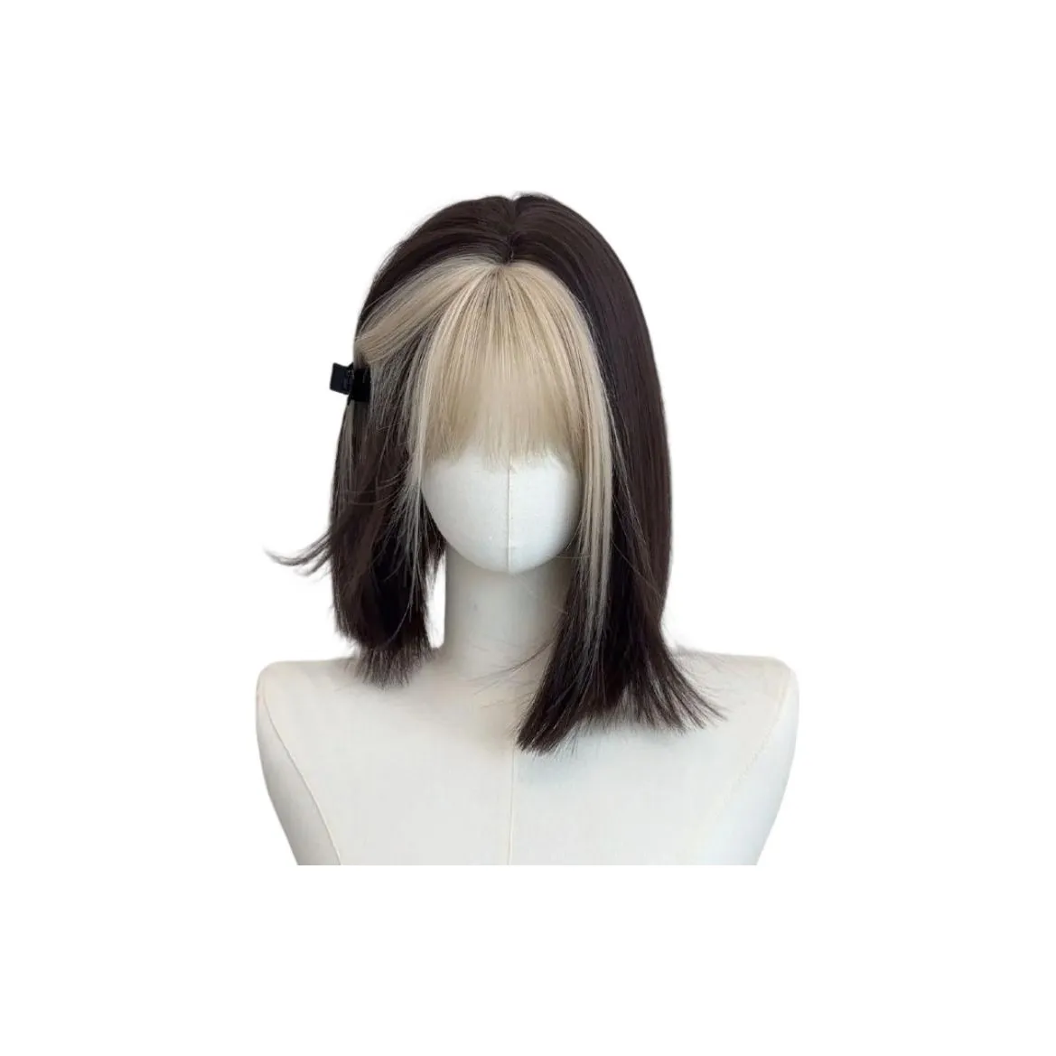 Sweet Pillow House Белый Золотой Bangs Окрашенный Черный Градиент Акцентированный Париж Балаяж Полный Набор для Головы