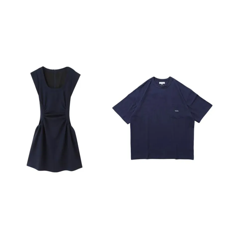 QYPRF Одежда для пары Женское платье + Мужская футболка Женские парные комплекты