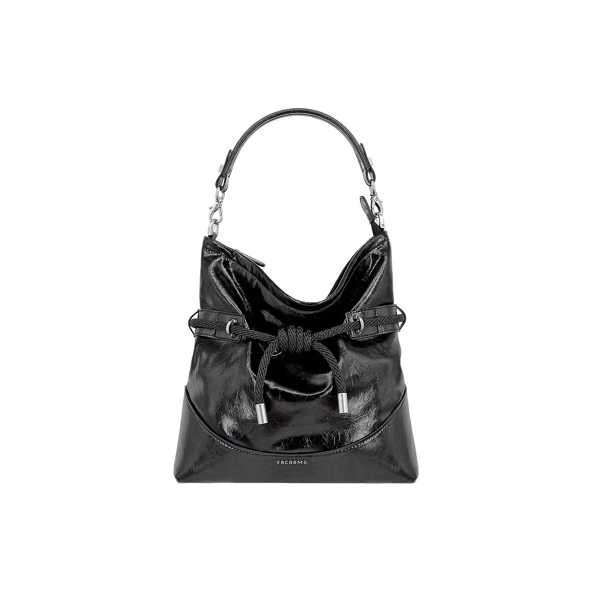 Great Dog and Black Horse Коровья кожа Тоут Сумка Сумка для покупок Сумка среднего размера Женская Темно-черная Ворон