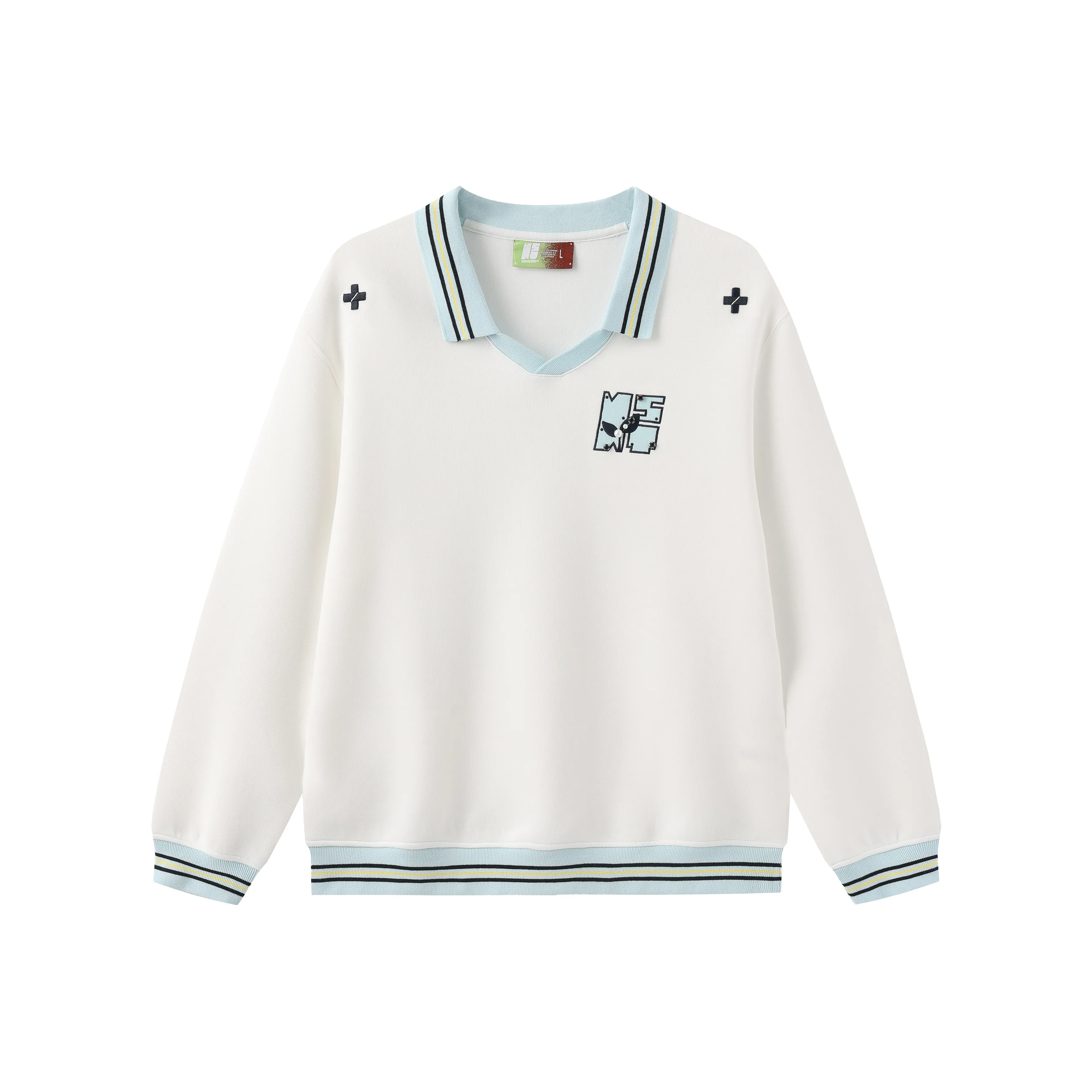 NSTNEW START Отложной воротник Универсальный Вышивка Нить Свитшот Женские