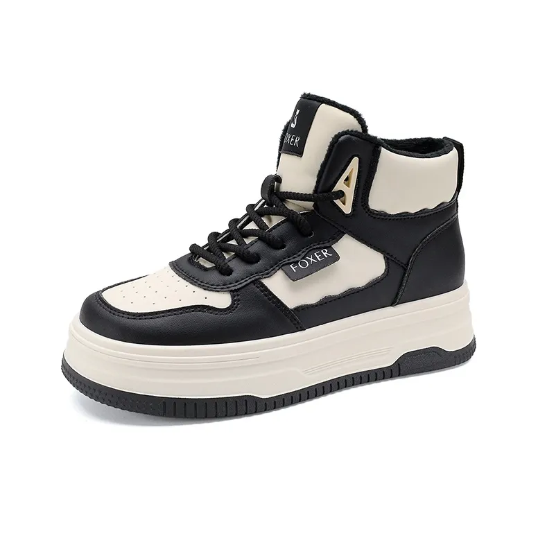 FOXER x MARINO ORLANDI Высокие Топы Casual Женские Экрю Черный