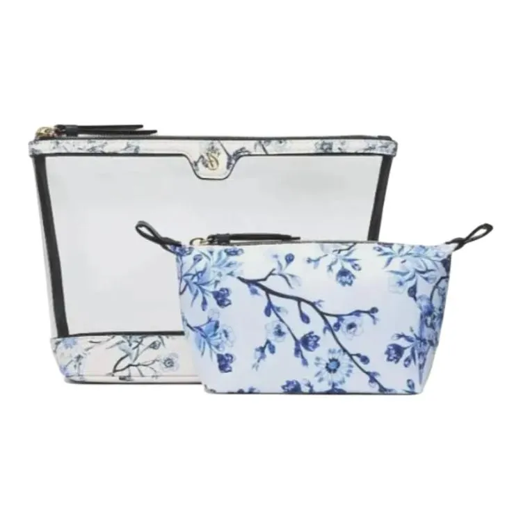 Victoria's Secret Чернила Белый Принт Косметички Портативный и Легкий в использовании