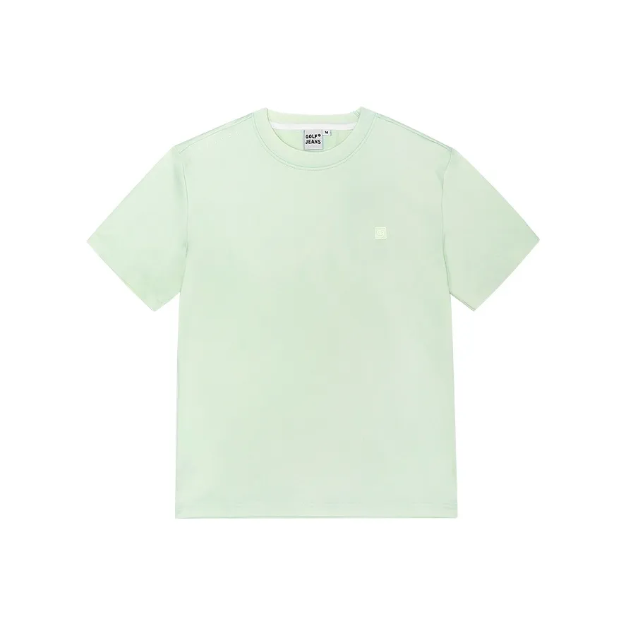 GOLF JEANS серия Маленький логотип Универсальный Минималистский стиль Однотонный Удобный Повседневный Короткий рукав Т-рубашка Женская