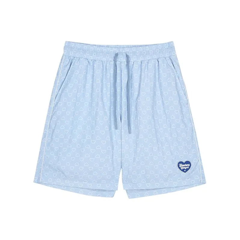 Skechers Sports Shorts Women's Blue Base Heart All Over Print