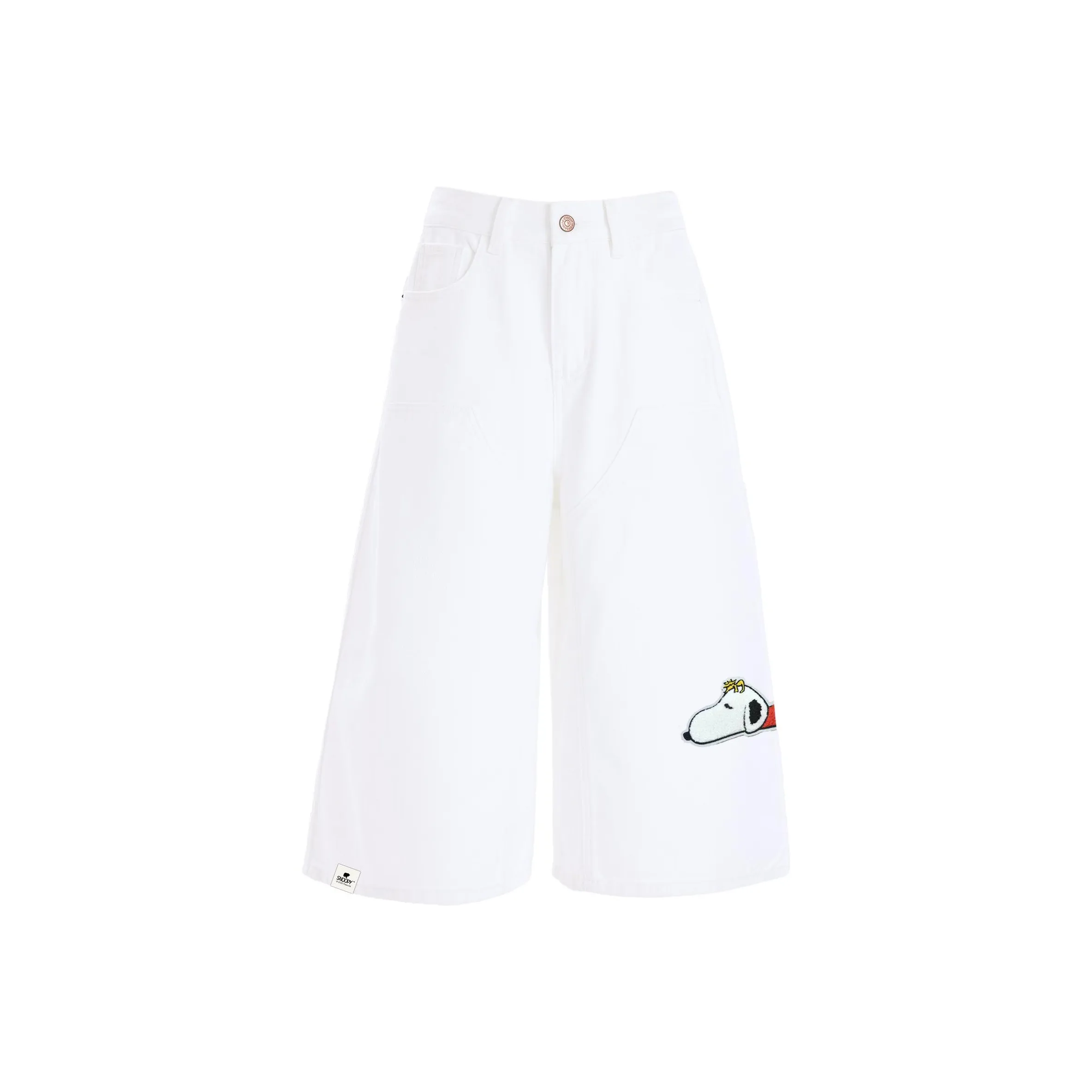 Снупи Белый Женские Джинсовые Шорты