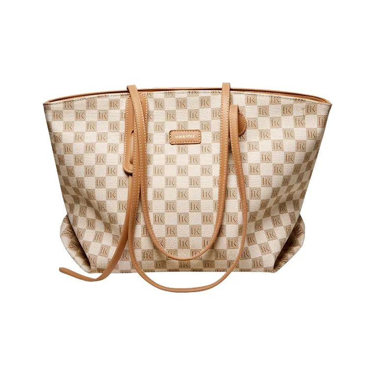 Narandu PVC с синтетической кожей Тоут Сумка Сумка для покупок Сумка на плечо Женская Бежевая Желтая Хаки