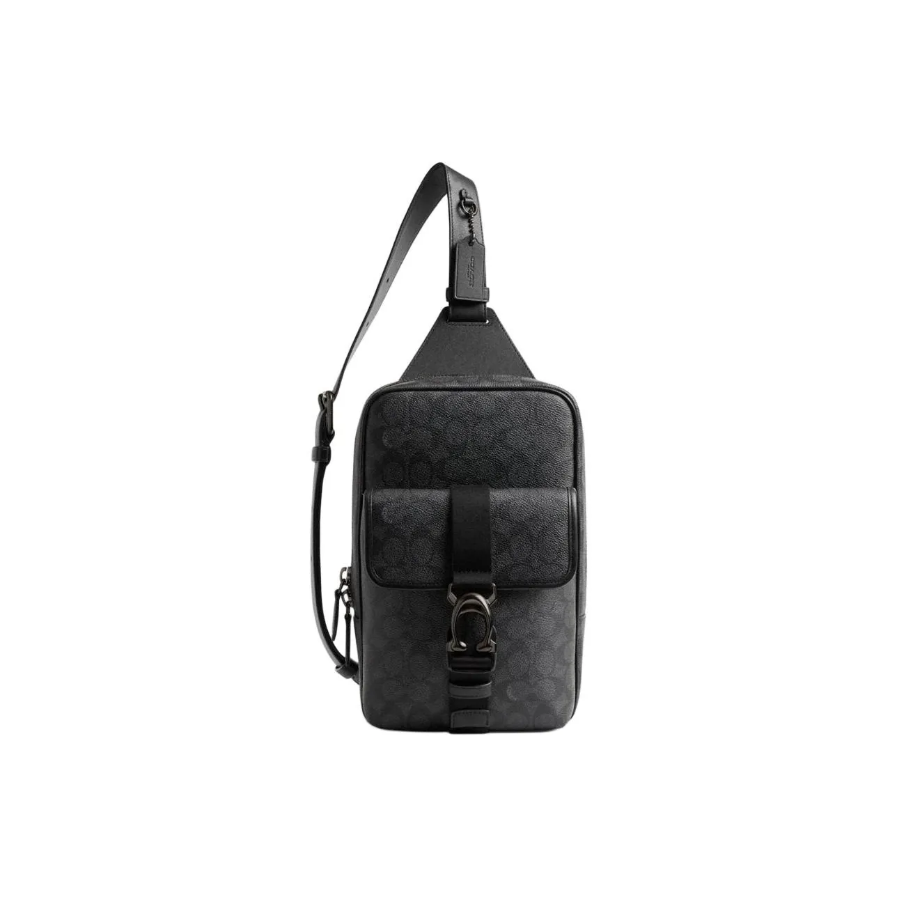 COACH BECK Искусственная кожа Одно плечо Сумка через плечо Sling Сумка Маленькая Мужская Угольно-серый