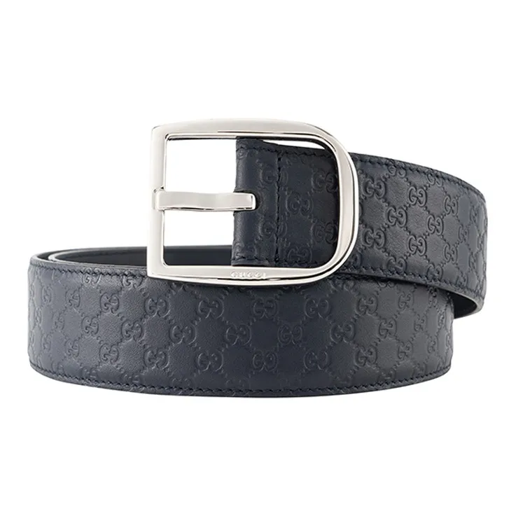 GUCCI Кожаные ремни Мужской Темно-синий Ширина 4CM