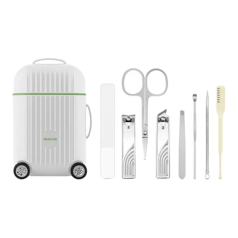 Rewards Дом Нержавеющие Стальные Кусачки для Ногтей 8 Штук Набор Мини Чемоданы Кусачки для Ногтей для Домашнего Использования Инструменты для Ухода за Ногтями