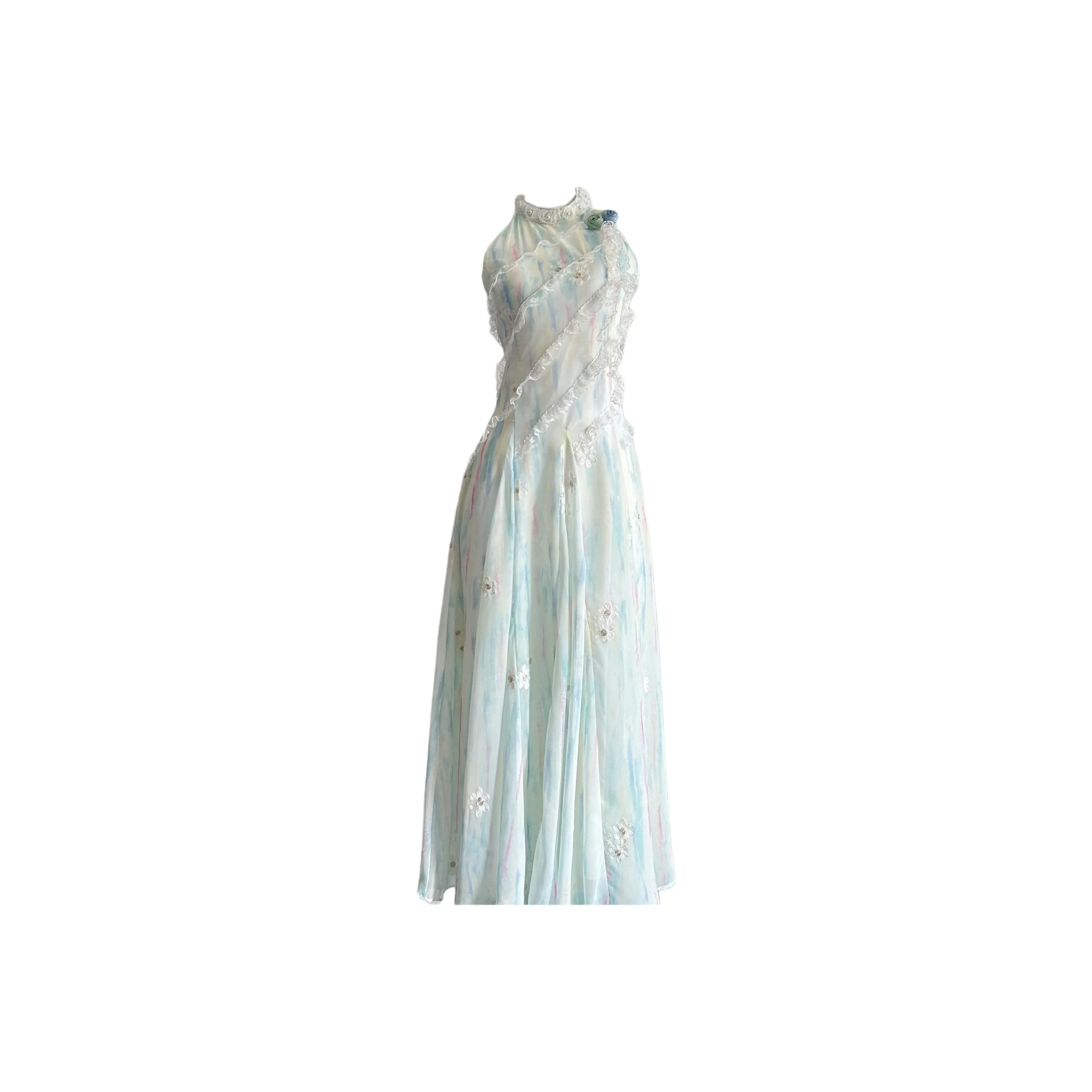 DTLUI Зеленая морская пена Женские Платья без рукавов