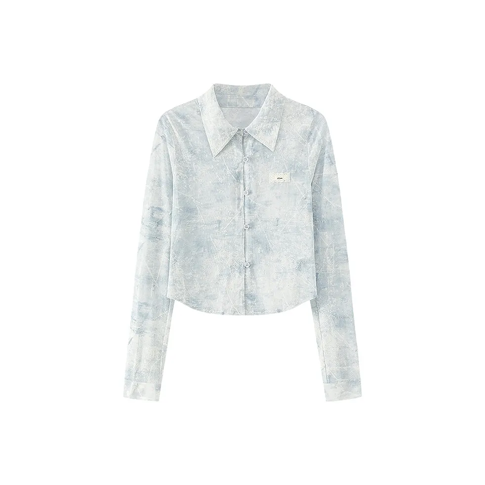 CHUU Синий Tie Dye Женские Рубашки