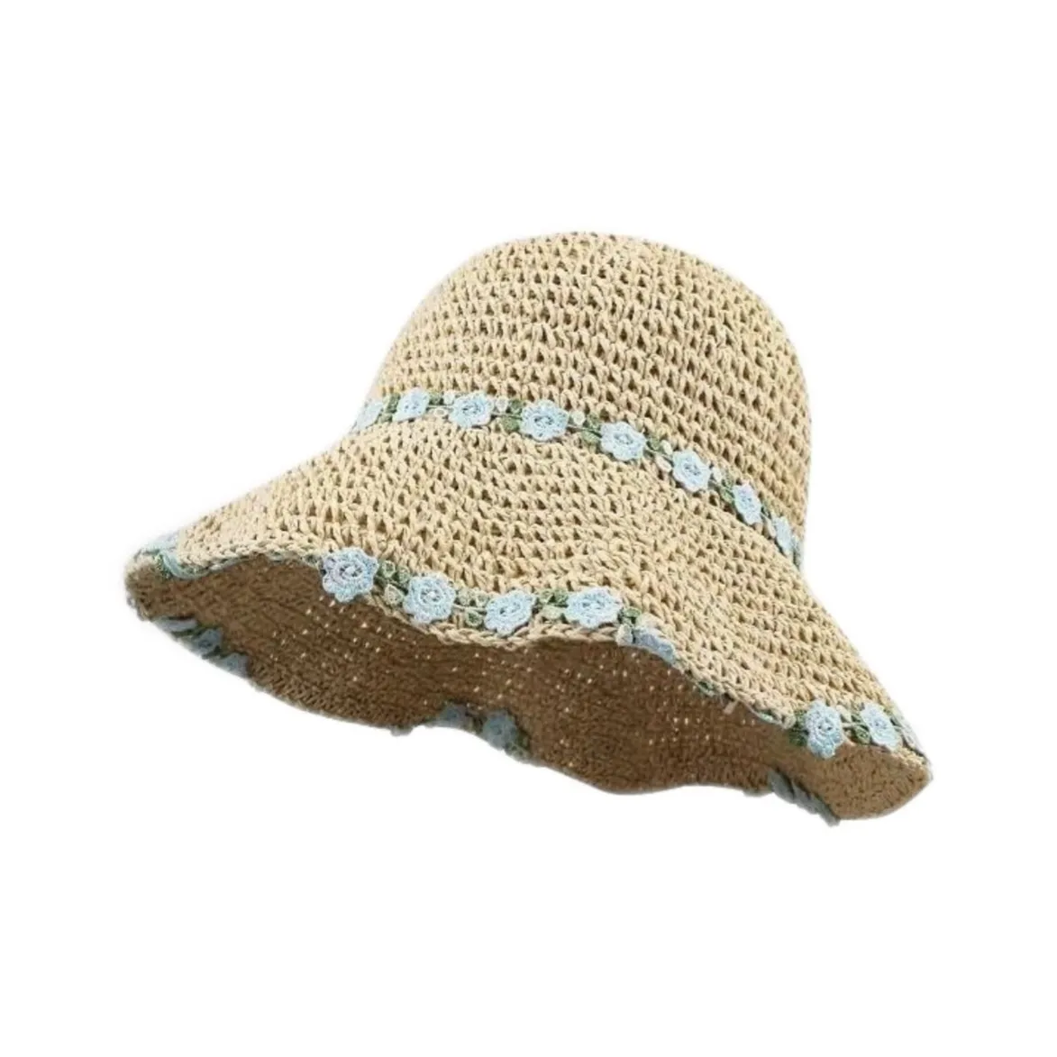 PISHUSHU Шляпы ведра из соломенной плетени Женские