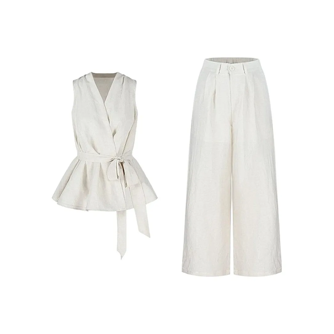 Meanalot Белый комплект Женские повседневные костюмы