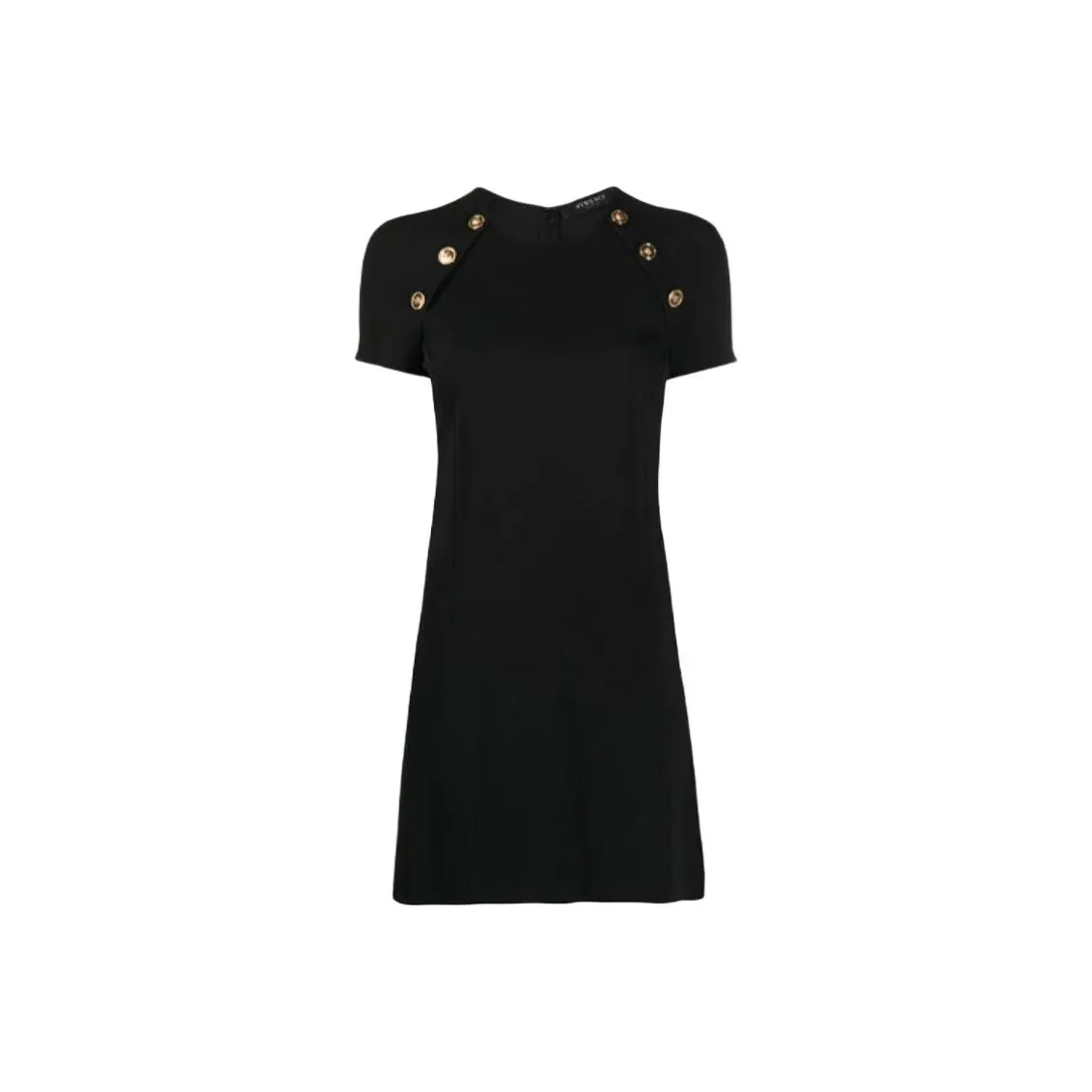 VERSACE Короткое платье с короткими рукавами женское черное