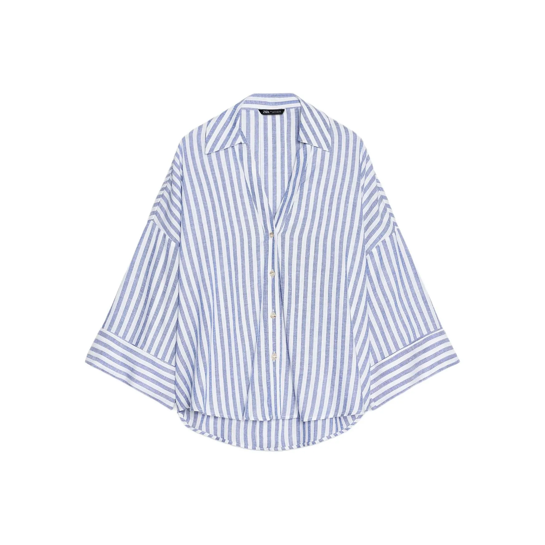 ZARA Синие / Белые Женские Рубашки