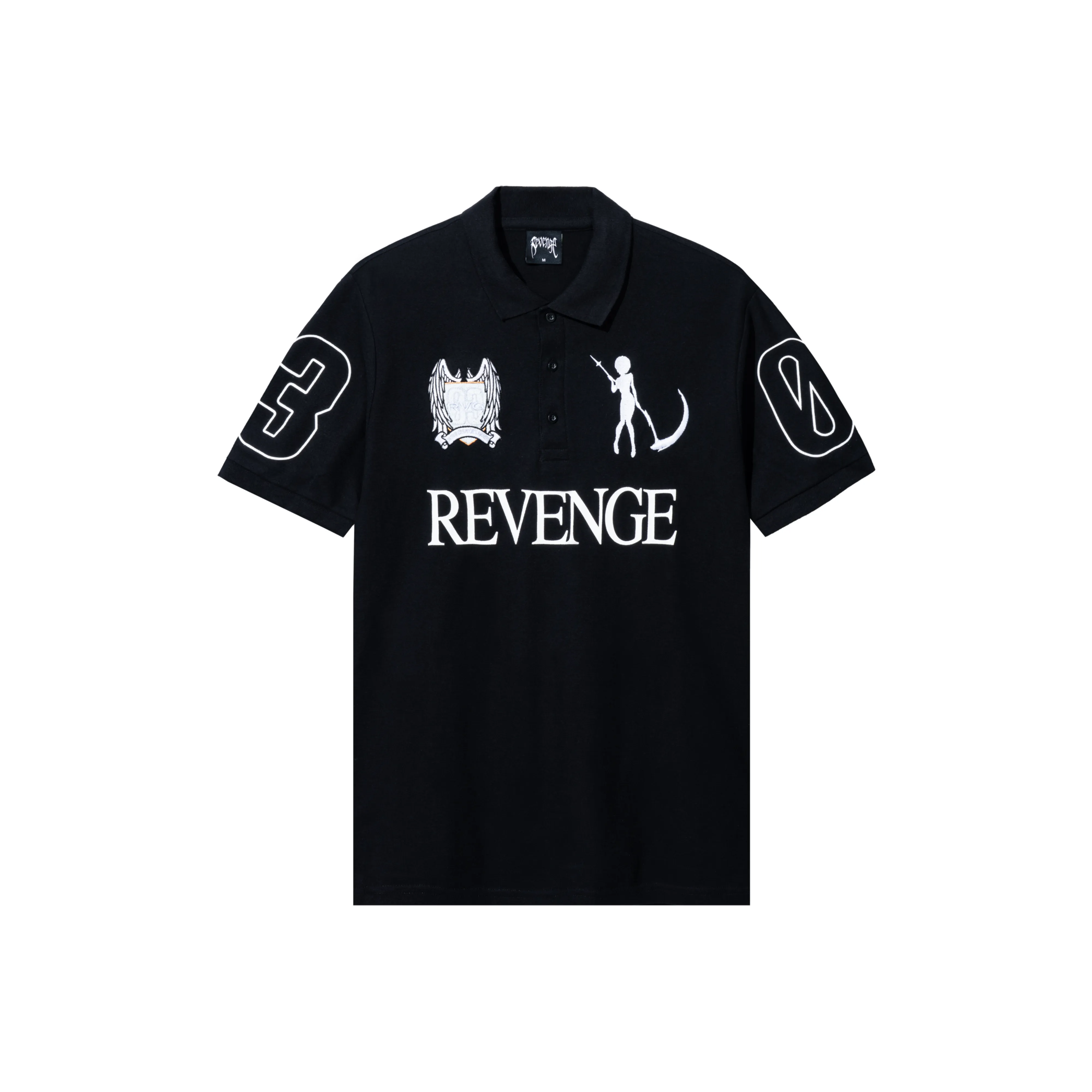 Revenge Черное унисекс-поло