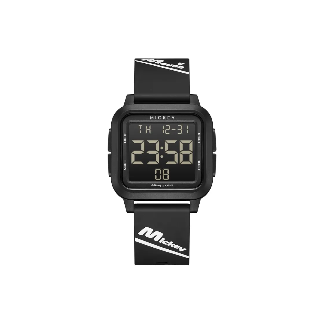 Disney Mickey Series Электронные Механические Часы Силиконовый Ремешок Унисекс Черный Циферблат
