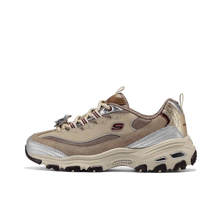 Skechers Аbrasion Resistant Нижняя юбка Resistant Low Топ Толстоподошвенные кроссовки Женские Светлый кофейный