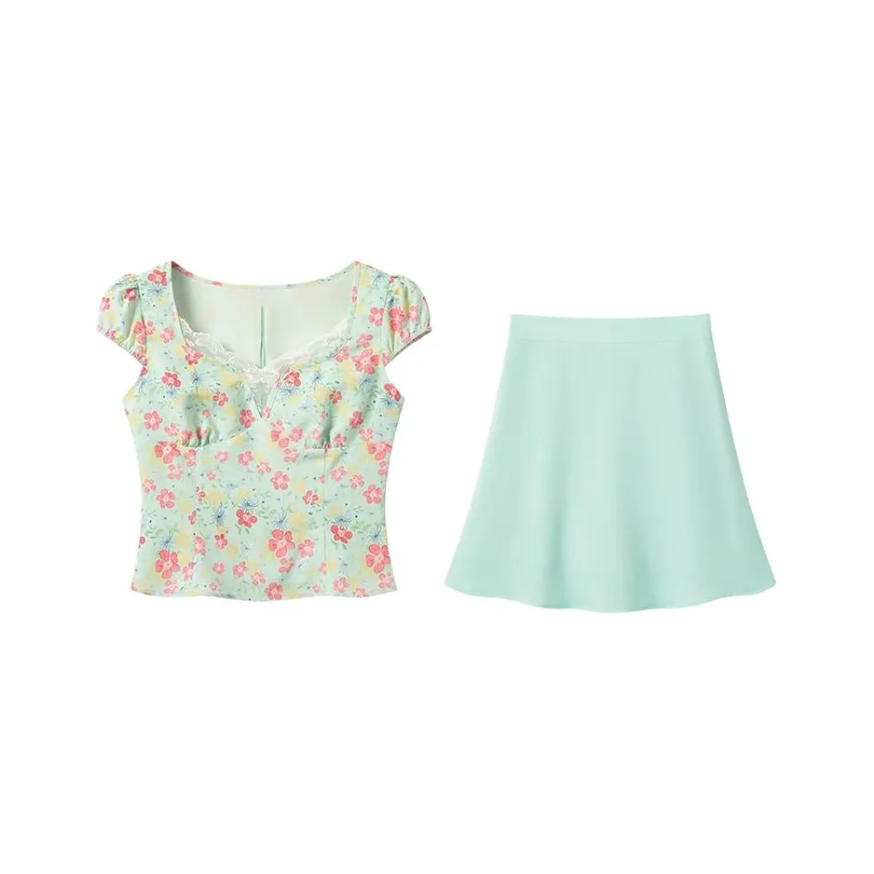 ABBY GODDESS Светло-зеленый Женские Комплекты с юбкой