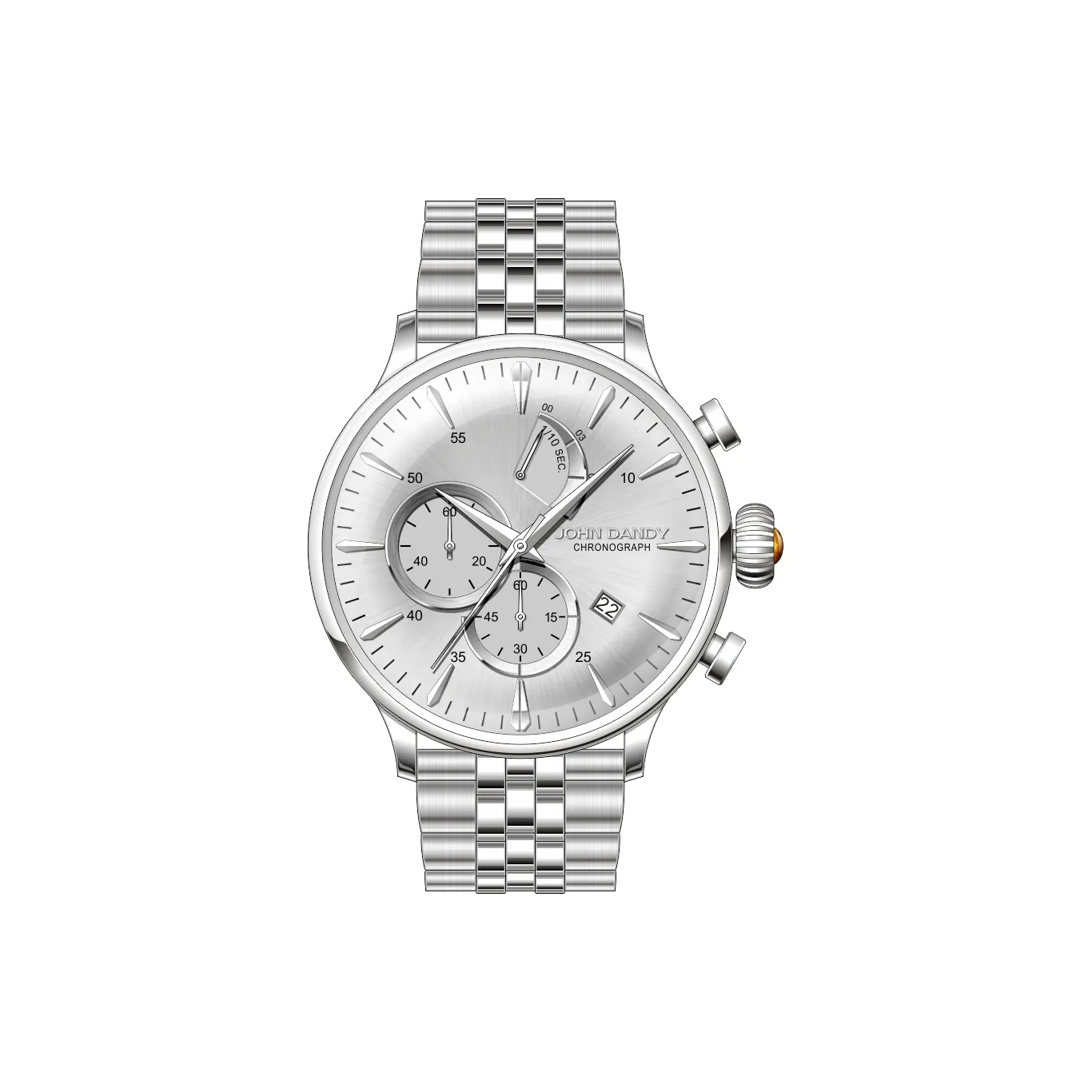 JOHN DANDY Кварцевый механизм Мужские часы 41 мм Белый