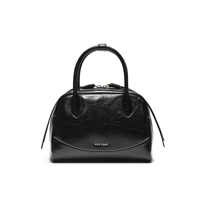 Simedin Коровья кожа Сумка Стандартная Женская Глубокий черный Античный серебристый