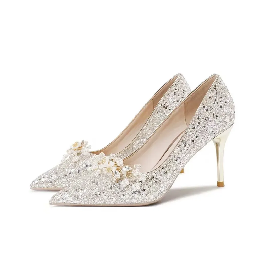 A Poinsettia Princess Высокие каблуки Женские Шампанское