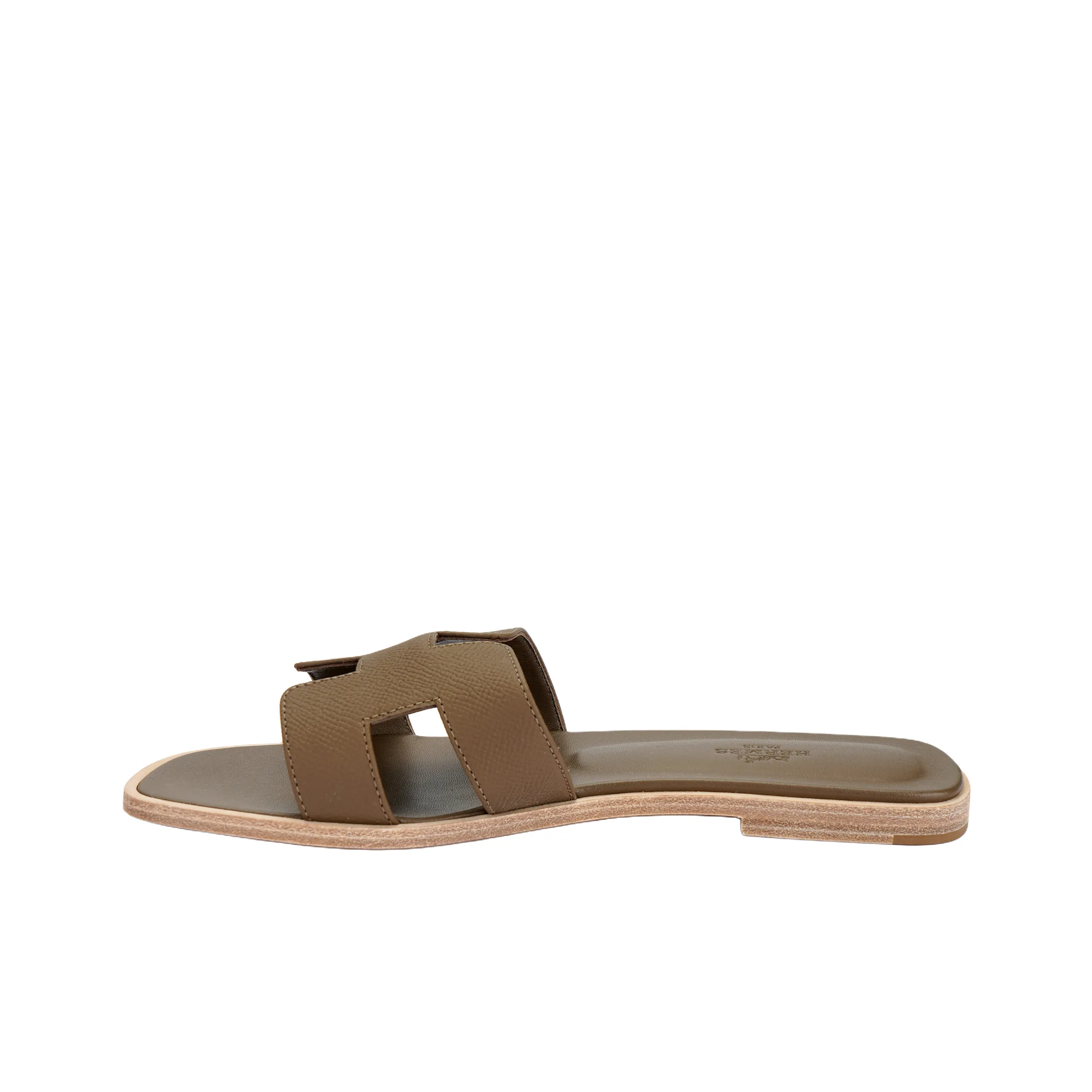 HERMES Oran Sandal Etoupe Epsom Leather